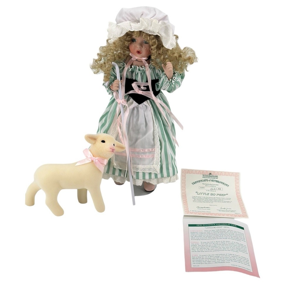 Ashton Drake Little Bo Peep Porcelain Doll Wendy Lawton COA Lamb Box